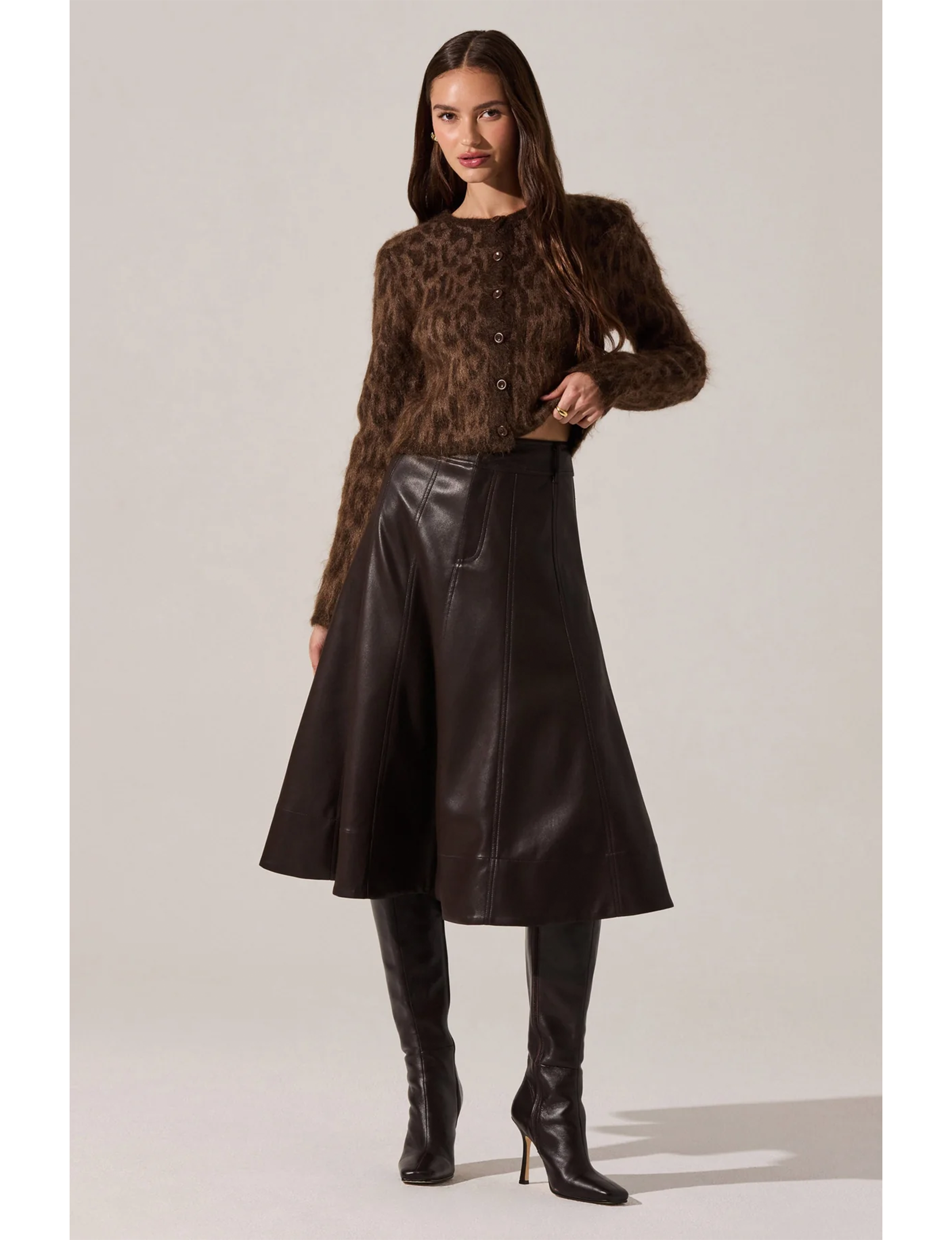 Katria Cardigan, Brown Cheetah