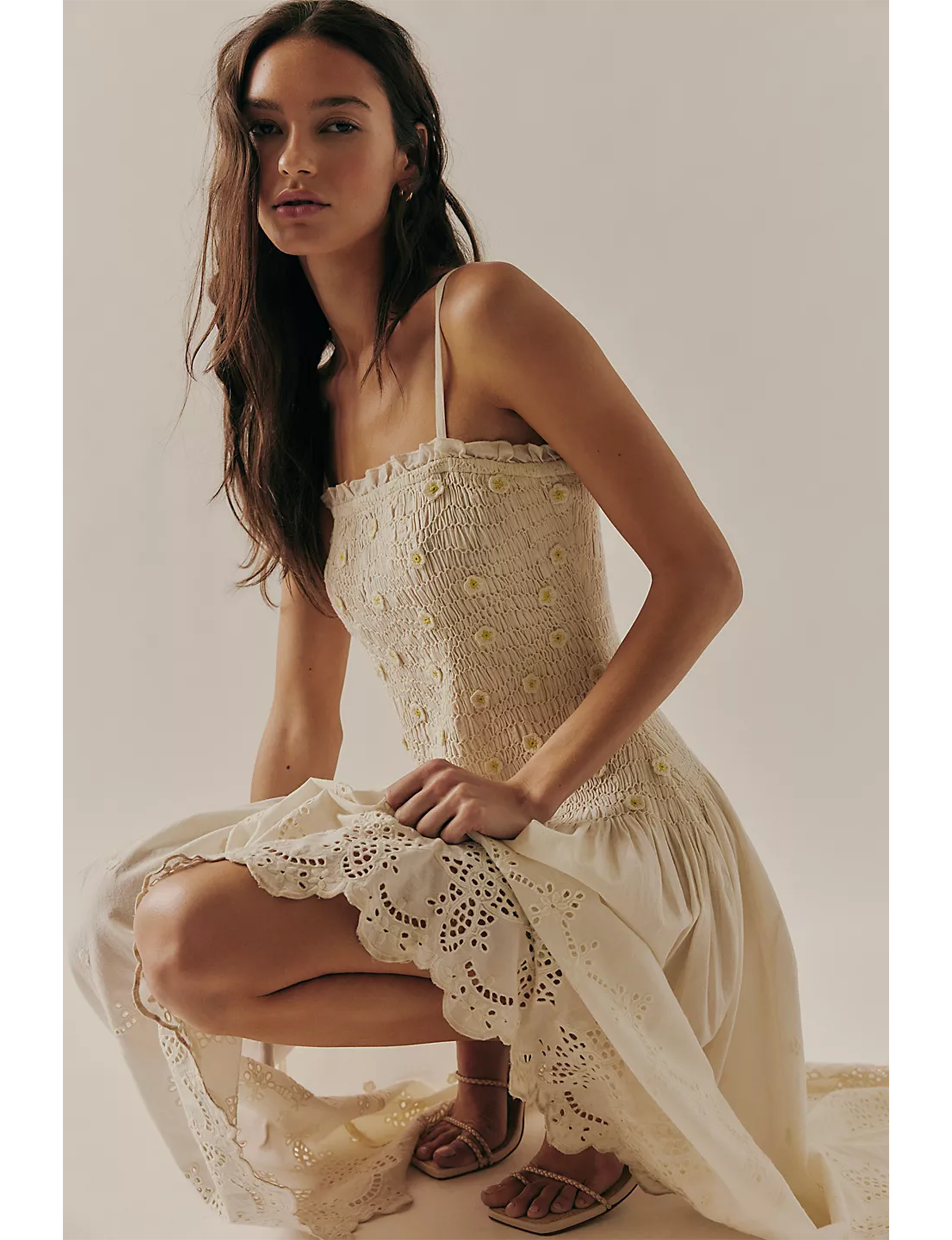 Daphne Midi Dress, Ivory