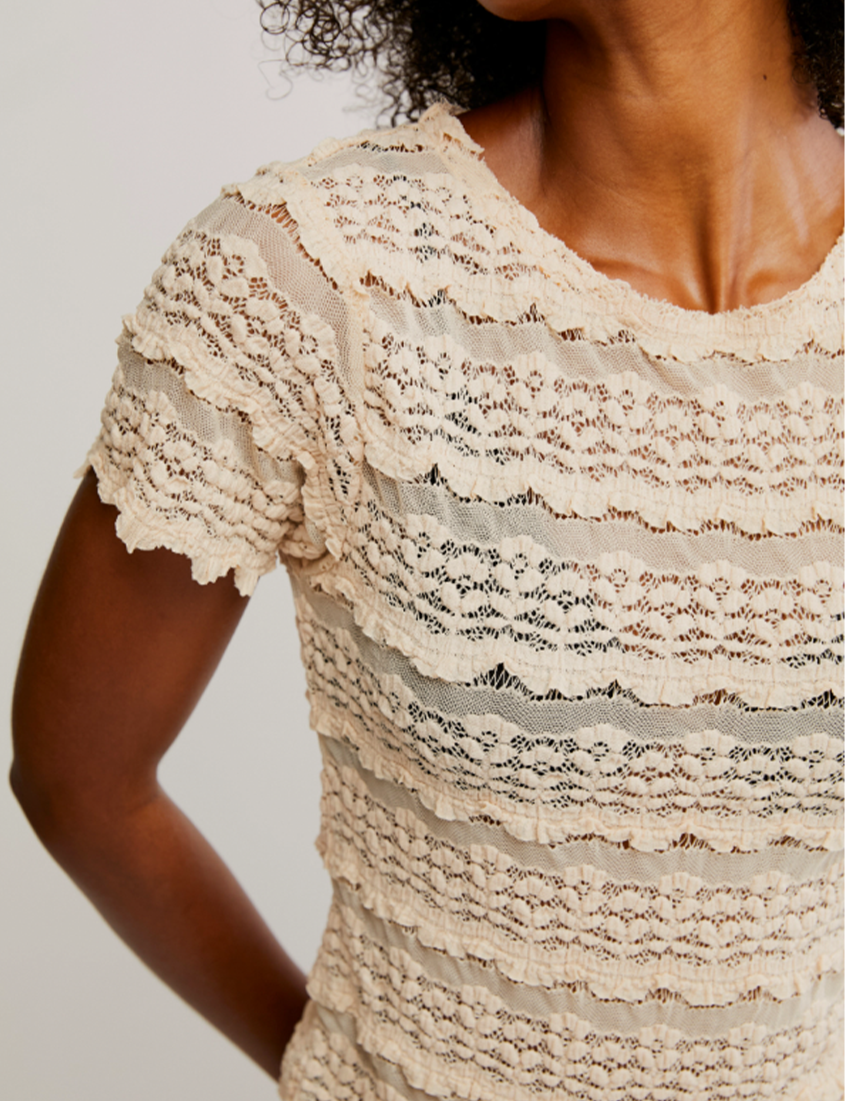 Angelina Lace Tee, Tea