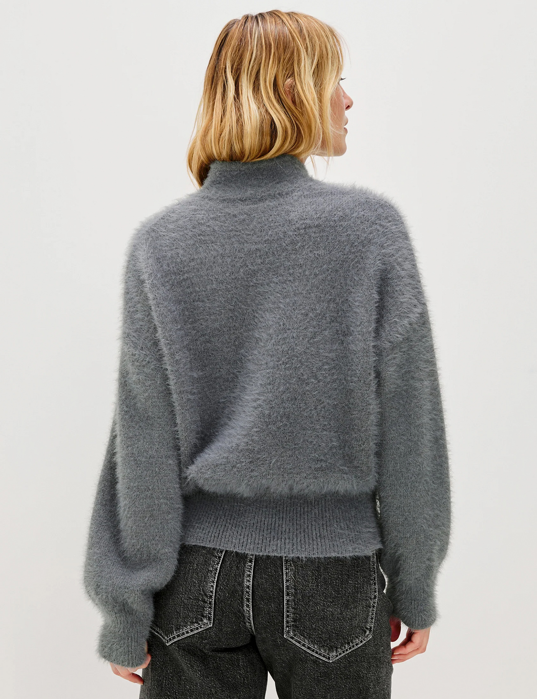 Kerry Zip Sweater, Heather Charcoal