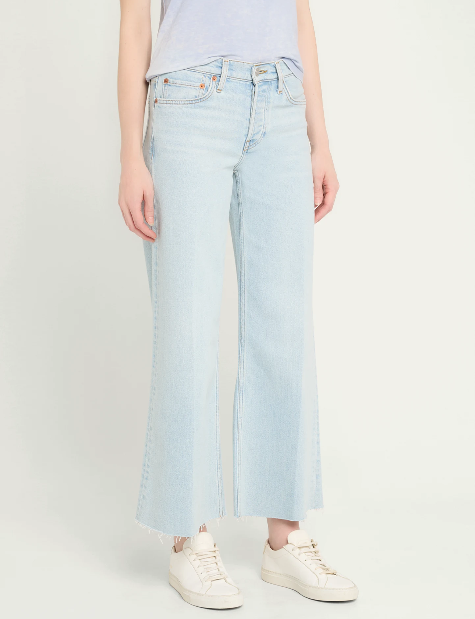Mid Rise Wide Leg Crop, Ola Indigo