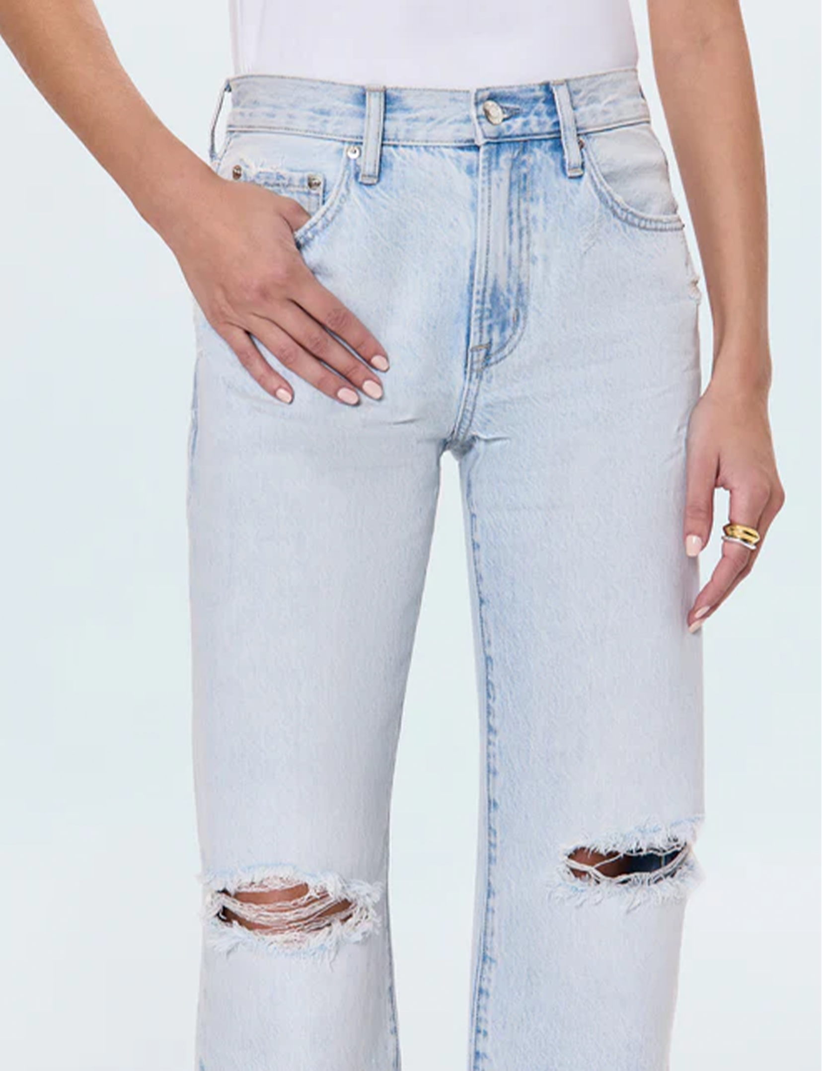 Lexi Relaxed Straight Jeans, Solstice Distressed