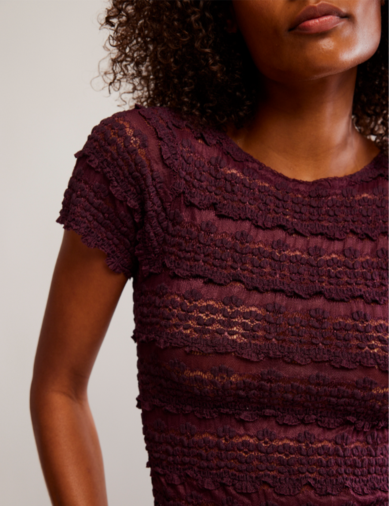 Angelina Lace Tee, Wine