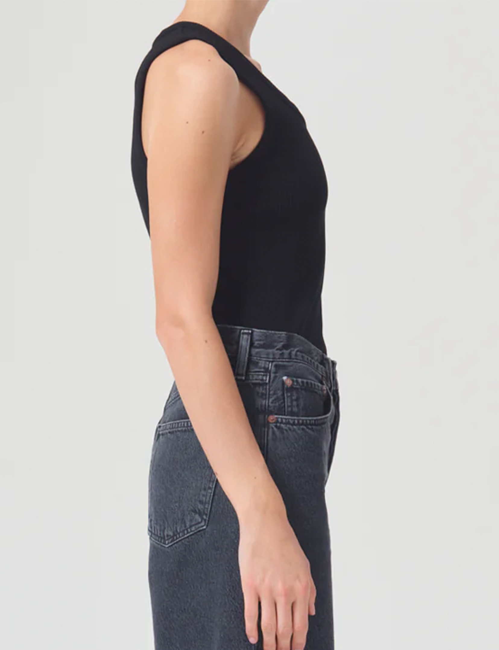 Poppy Scoop Neck Tank, Black