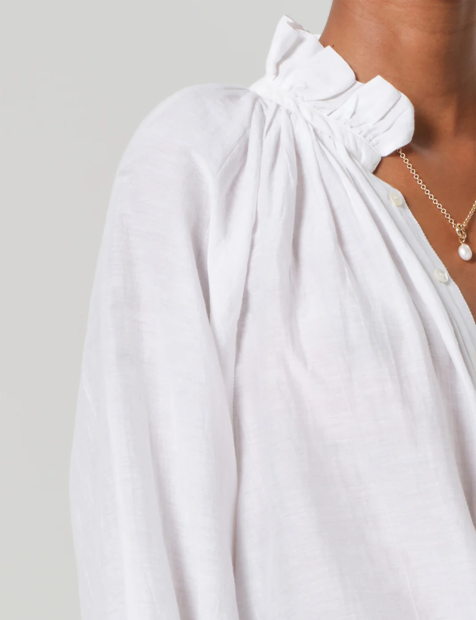 Iris Ruffled Top, White