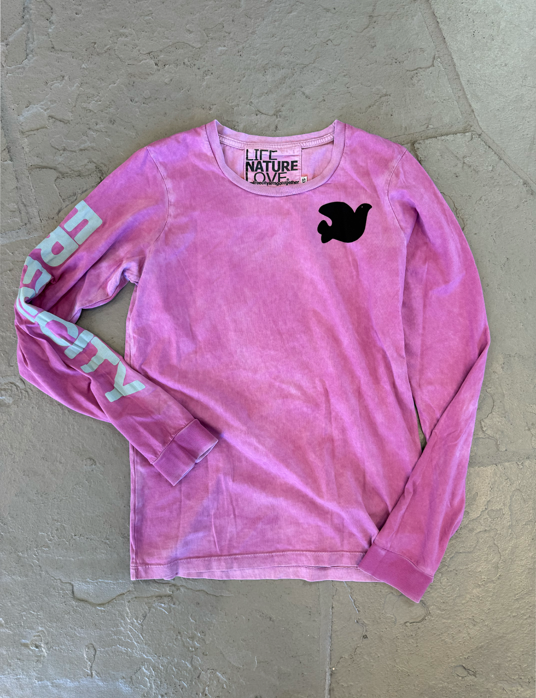 Artists Wanted L/S Tee, Pink Juice/Silver