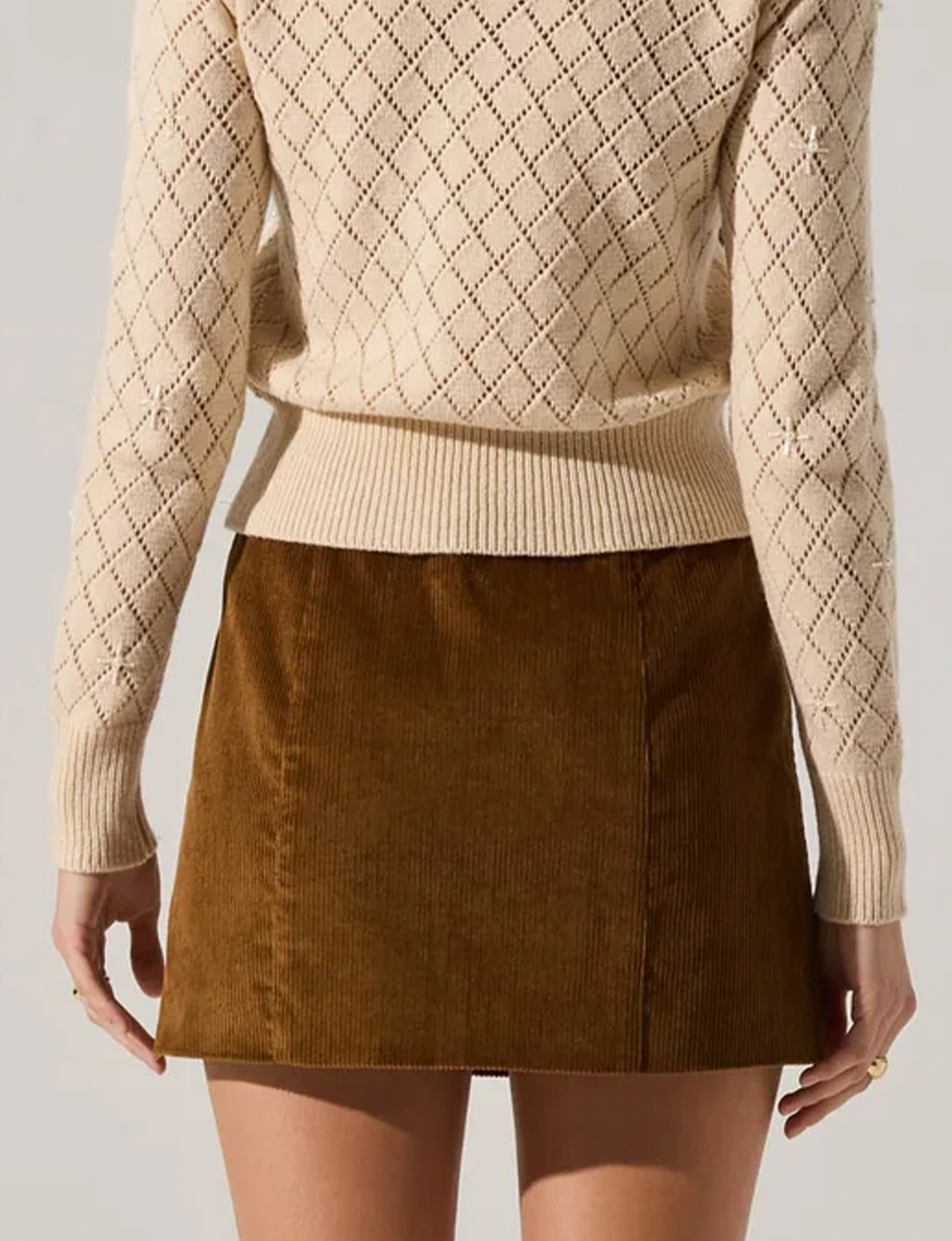 Doria Corduroy Mini Skirt, Camel