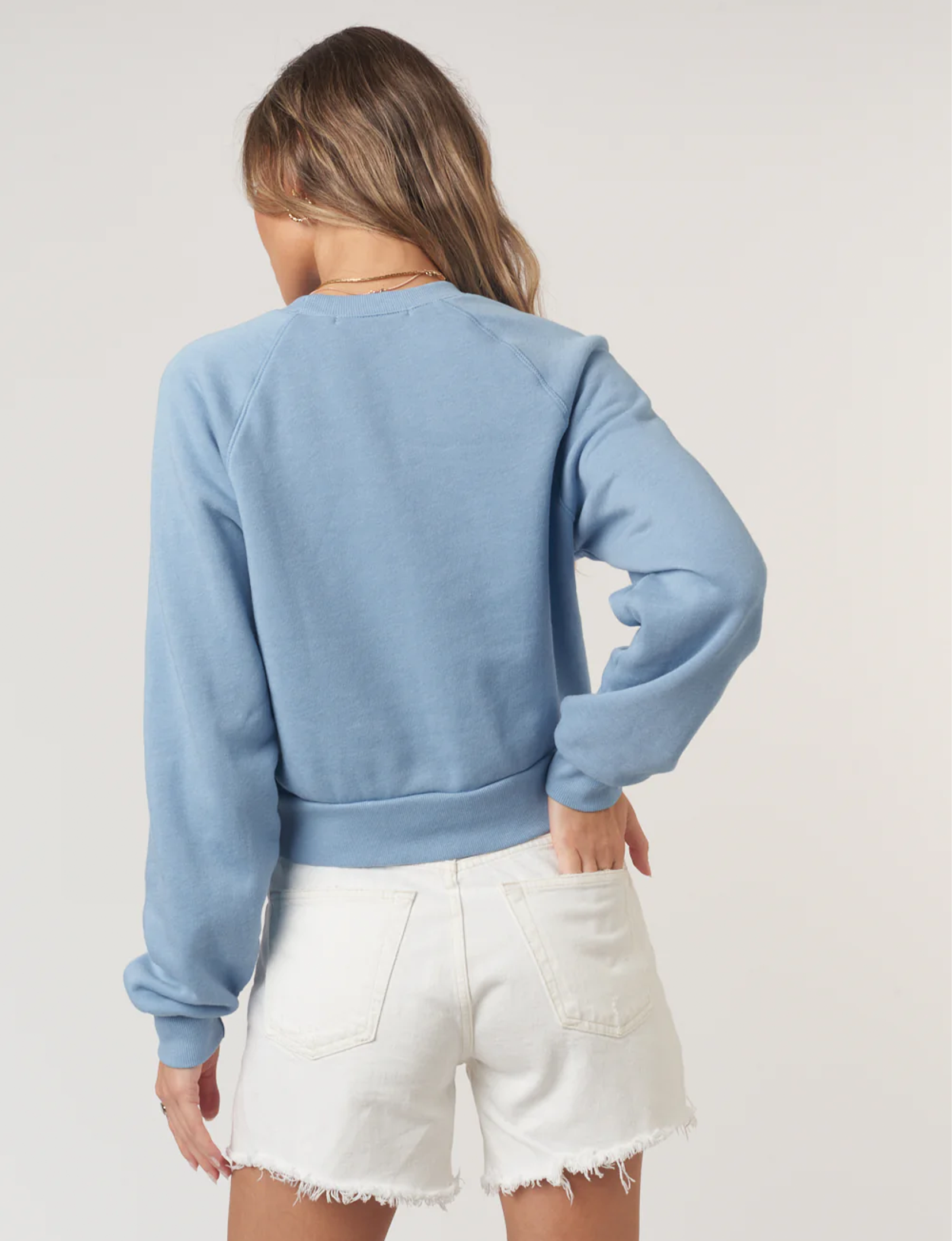 Italia Shrunken Sweatshirt, Provence Blue