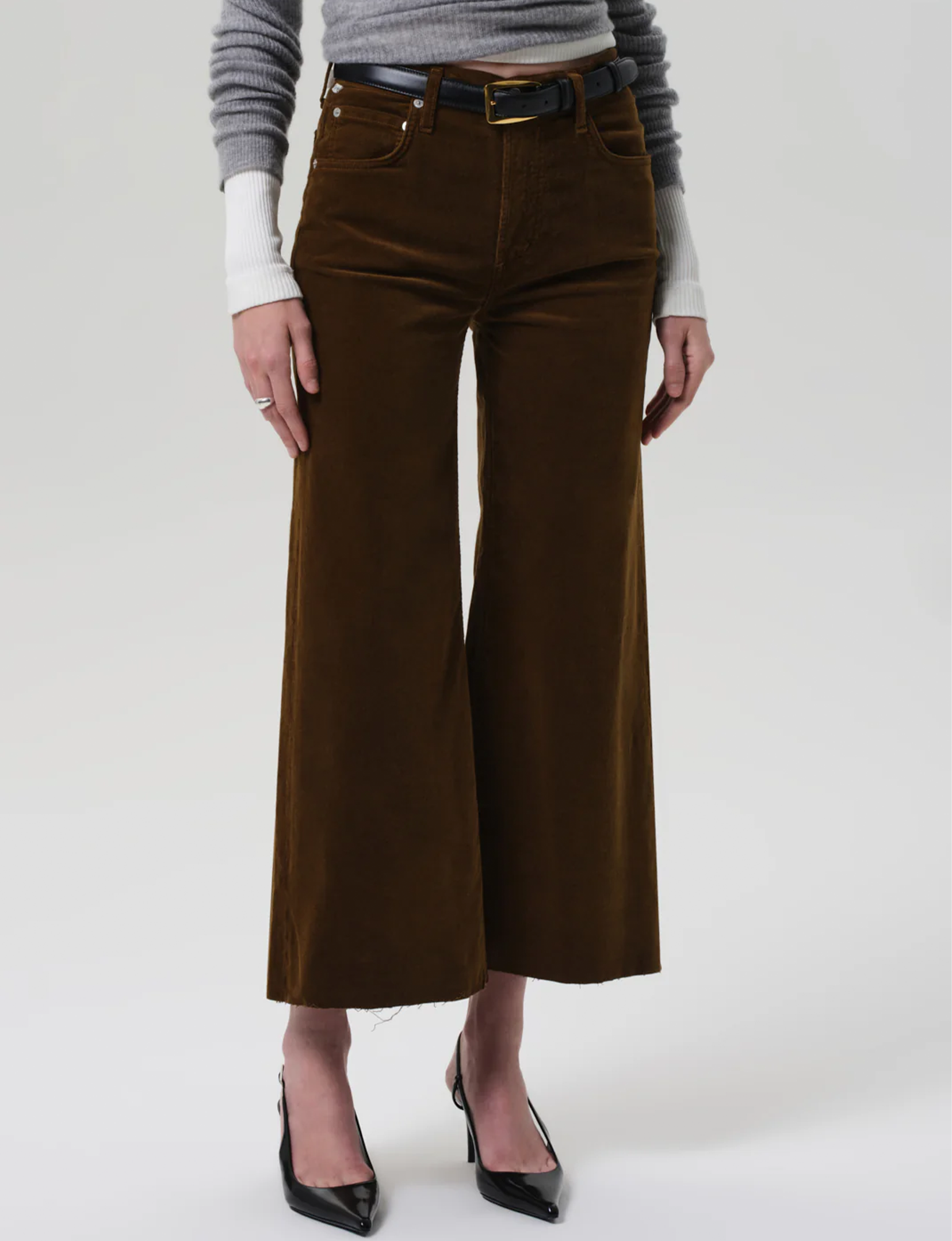 Lyra Cropped Wide Leg, Manuka Corduroy