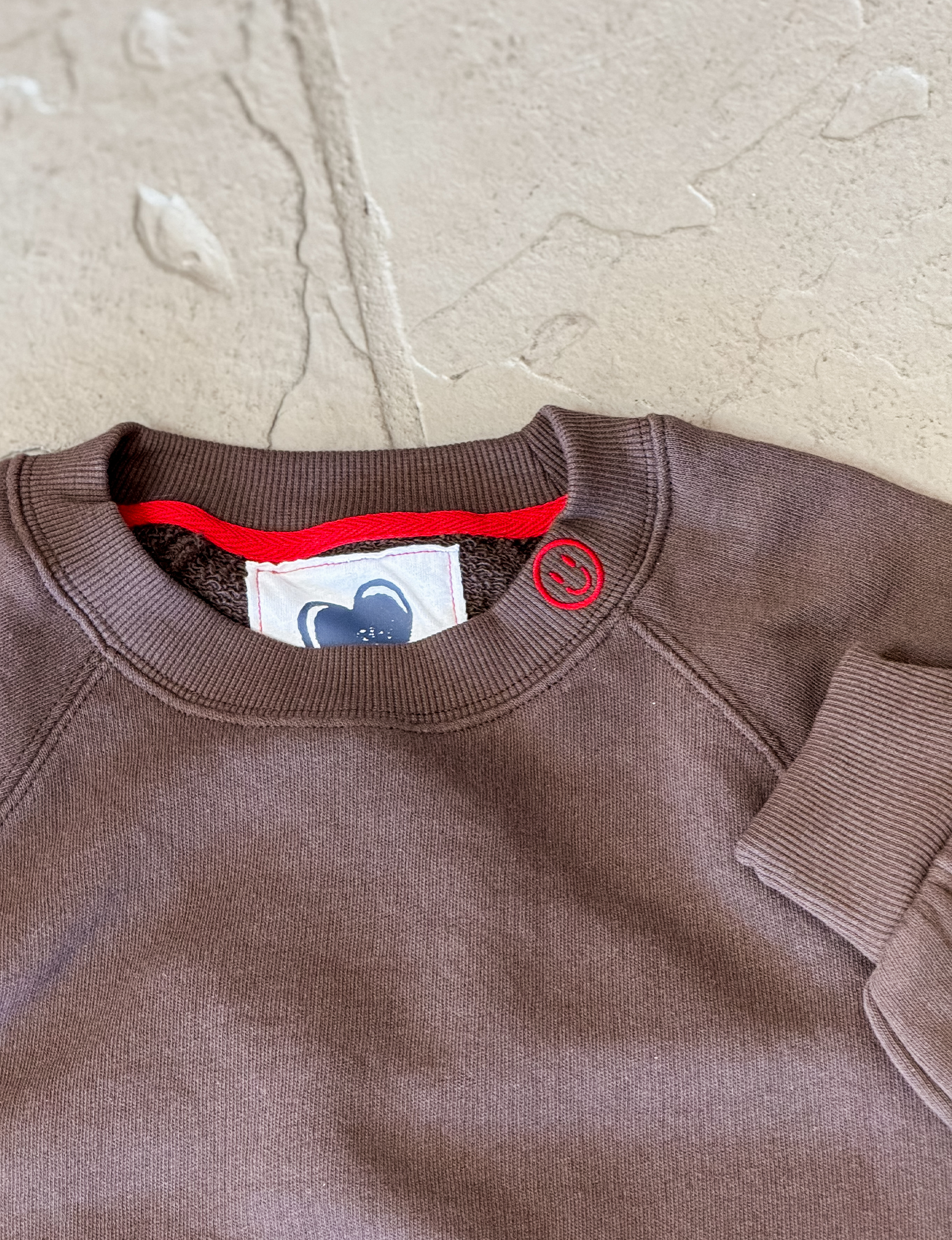 Smiley Face Sweatshirt, Bark