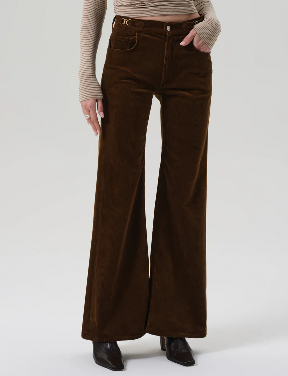 Kimberly Horsebit Flare, Manuka Corduroy