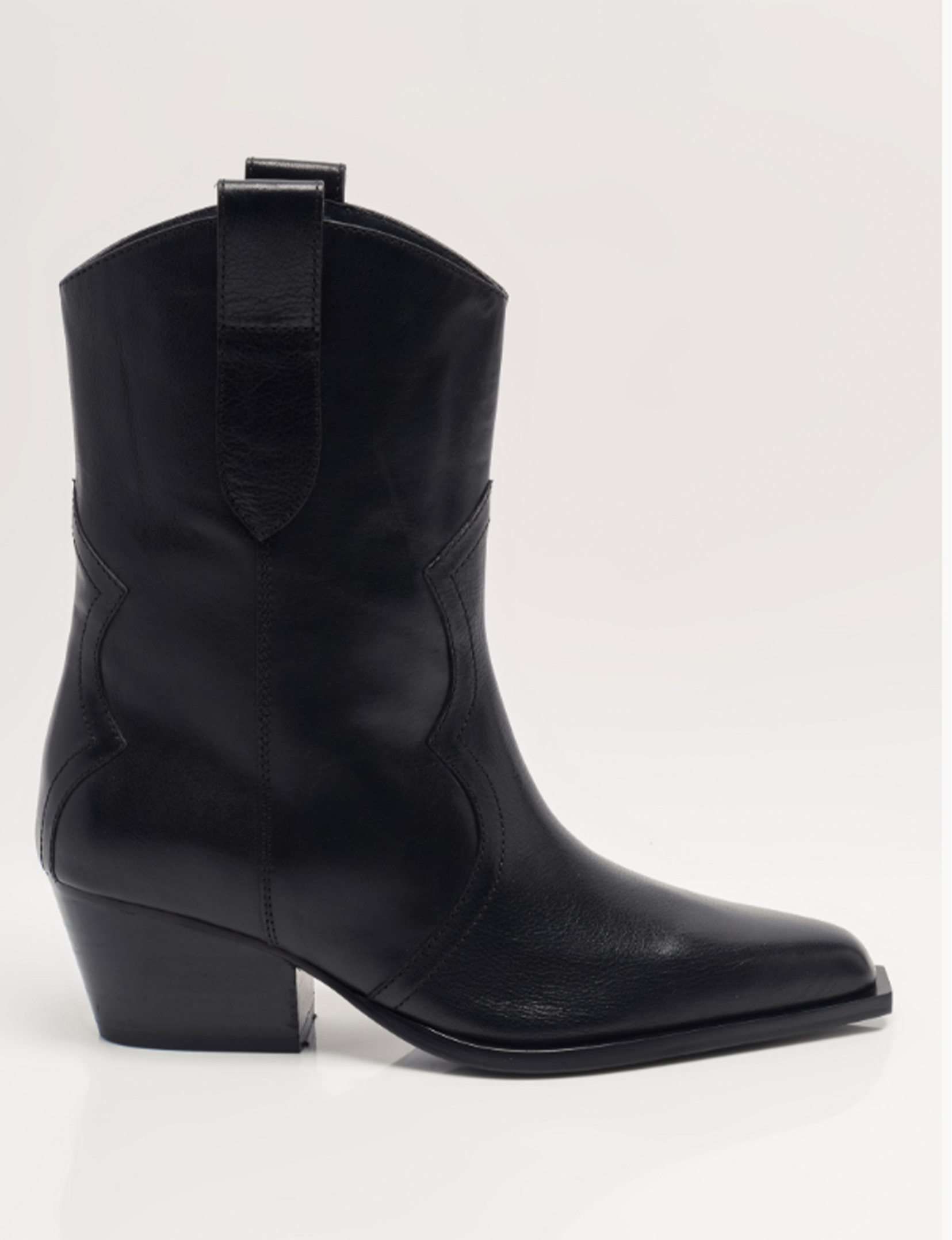 Cat Nap Cowboy Boot, Black Leather