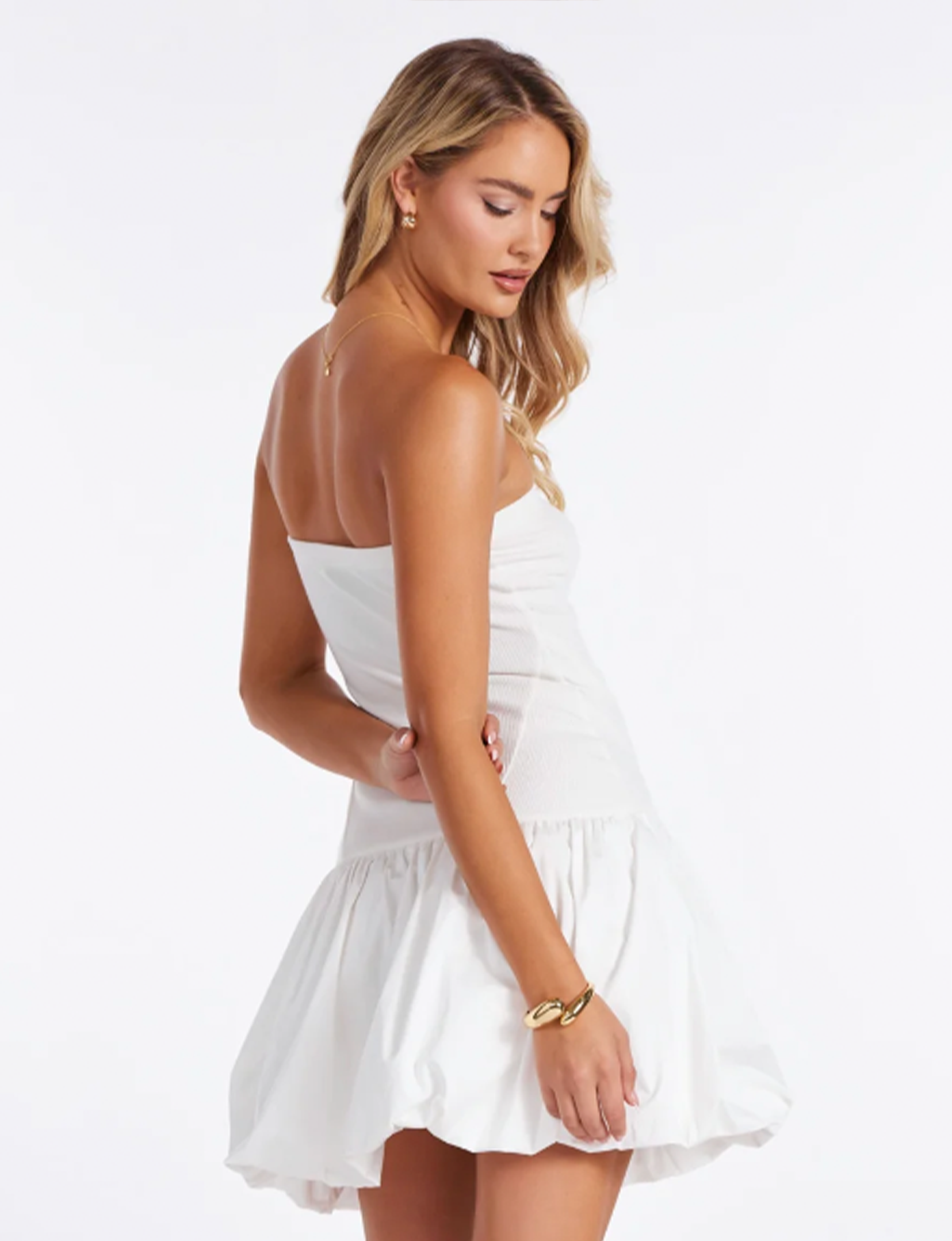 Saylor Bubble Mini Dress, Shell