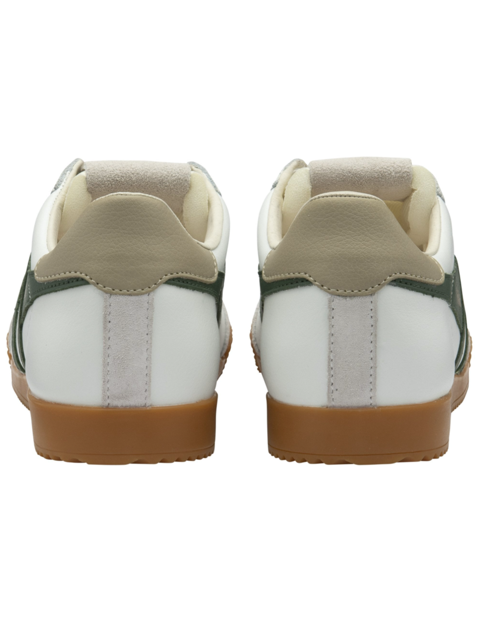 Elan Leather Sneaker, White/Evergreen/Bone