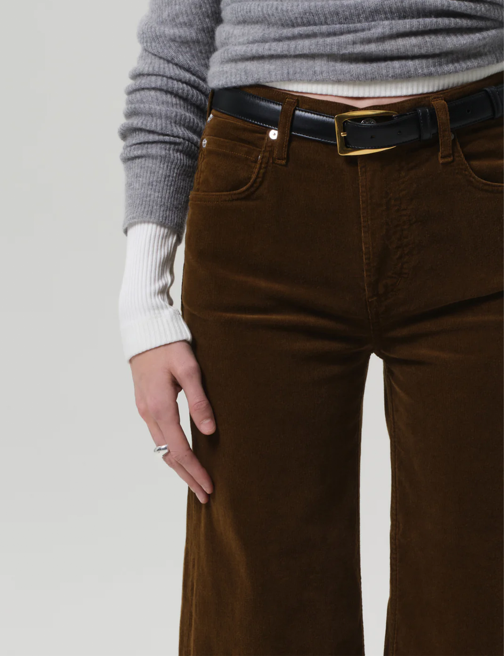 Lyra Cropped Wide Leg, Manuka Corduroy