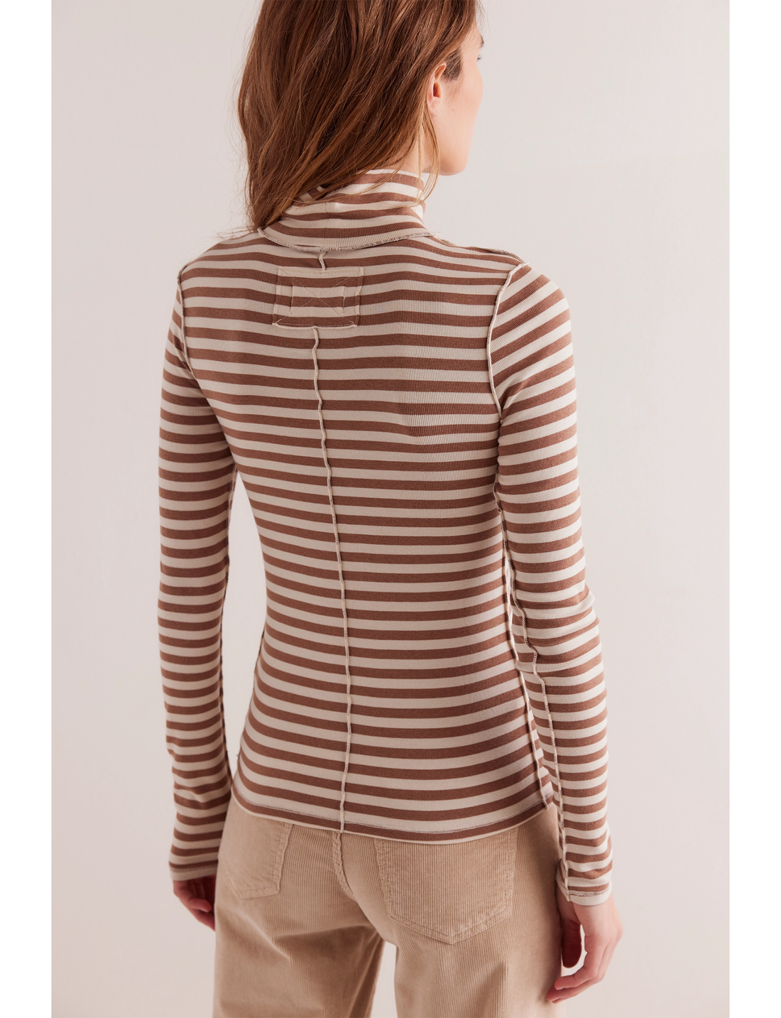 Good Good Stripe Turtleneck, Otter/Tea