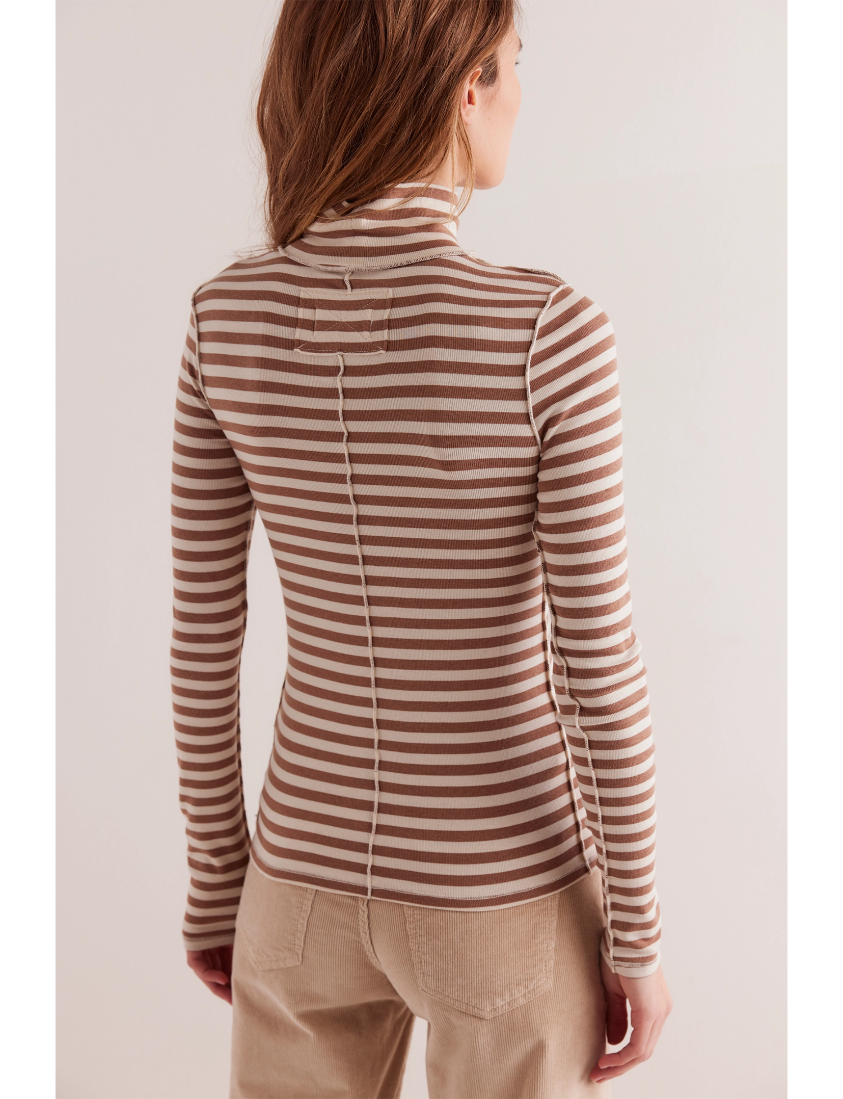 Good Good Stripe Turtleneck, Otter/Tea