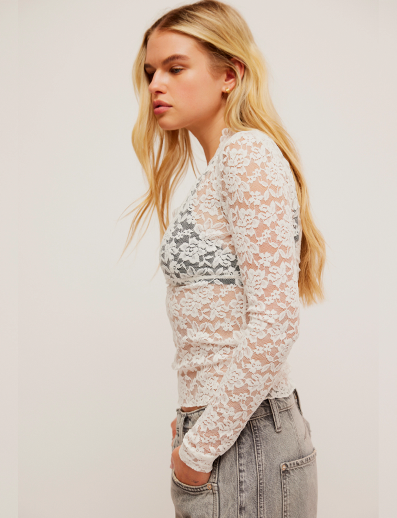 All Day Lace Long Sleeve, Ivory