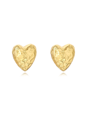 Corinne Heart Studs, Gold Plated