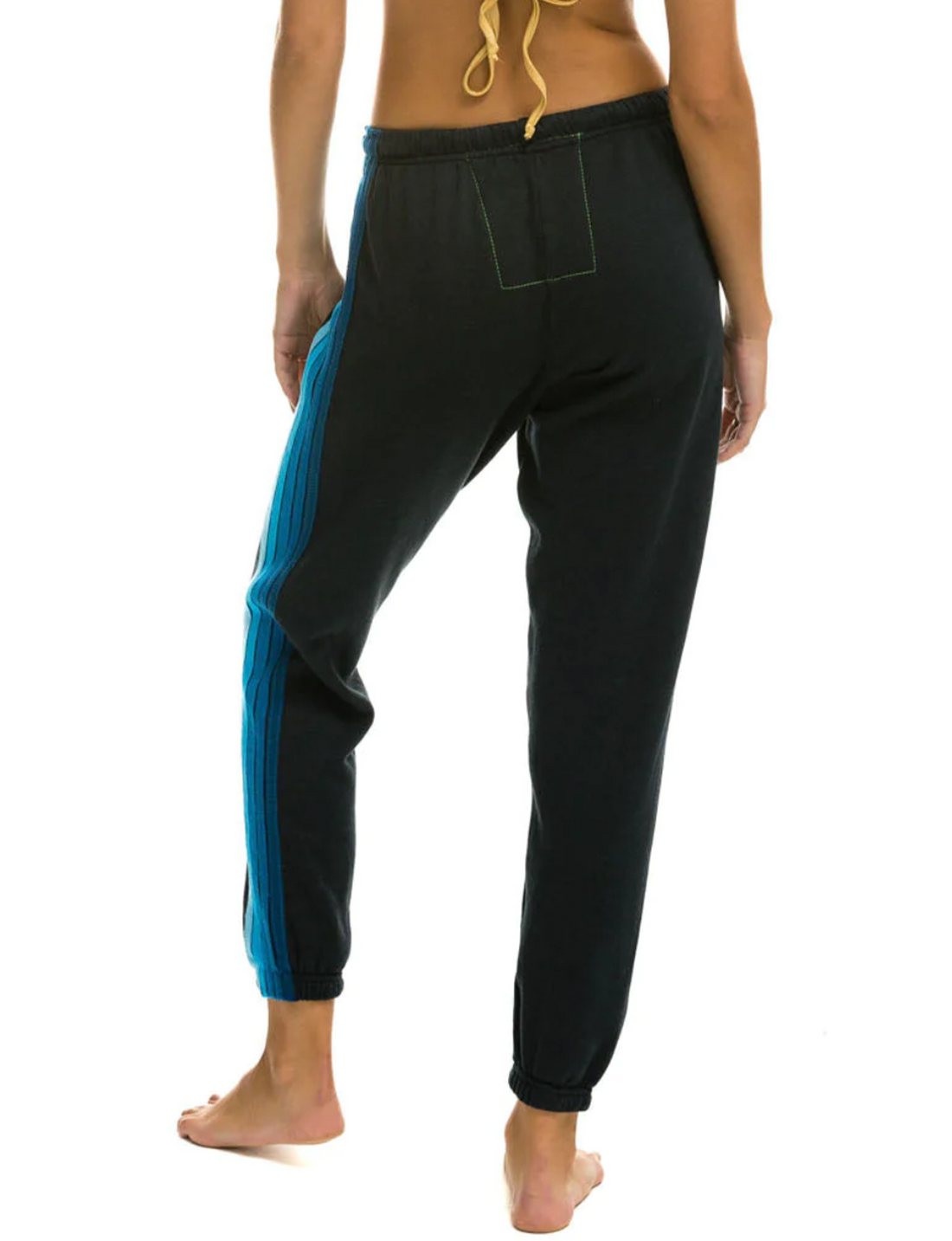 5 Stripe Sweatpants, Charcoal/Blue