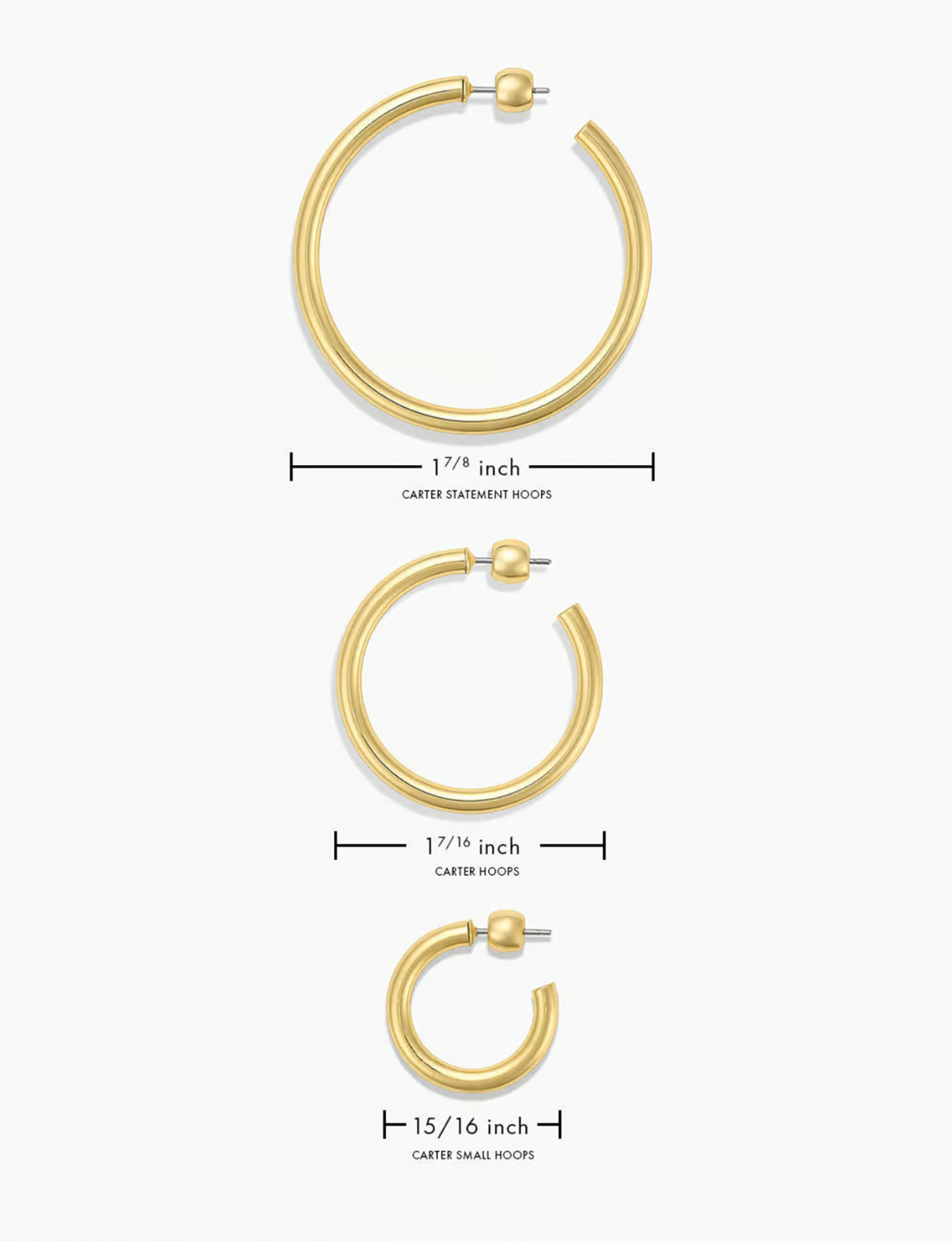 Carter Small Hoops, Gold