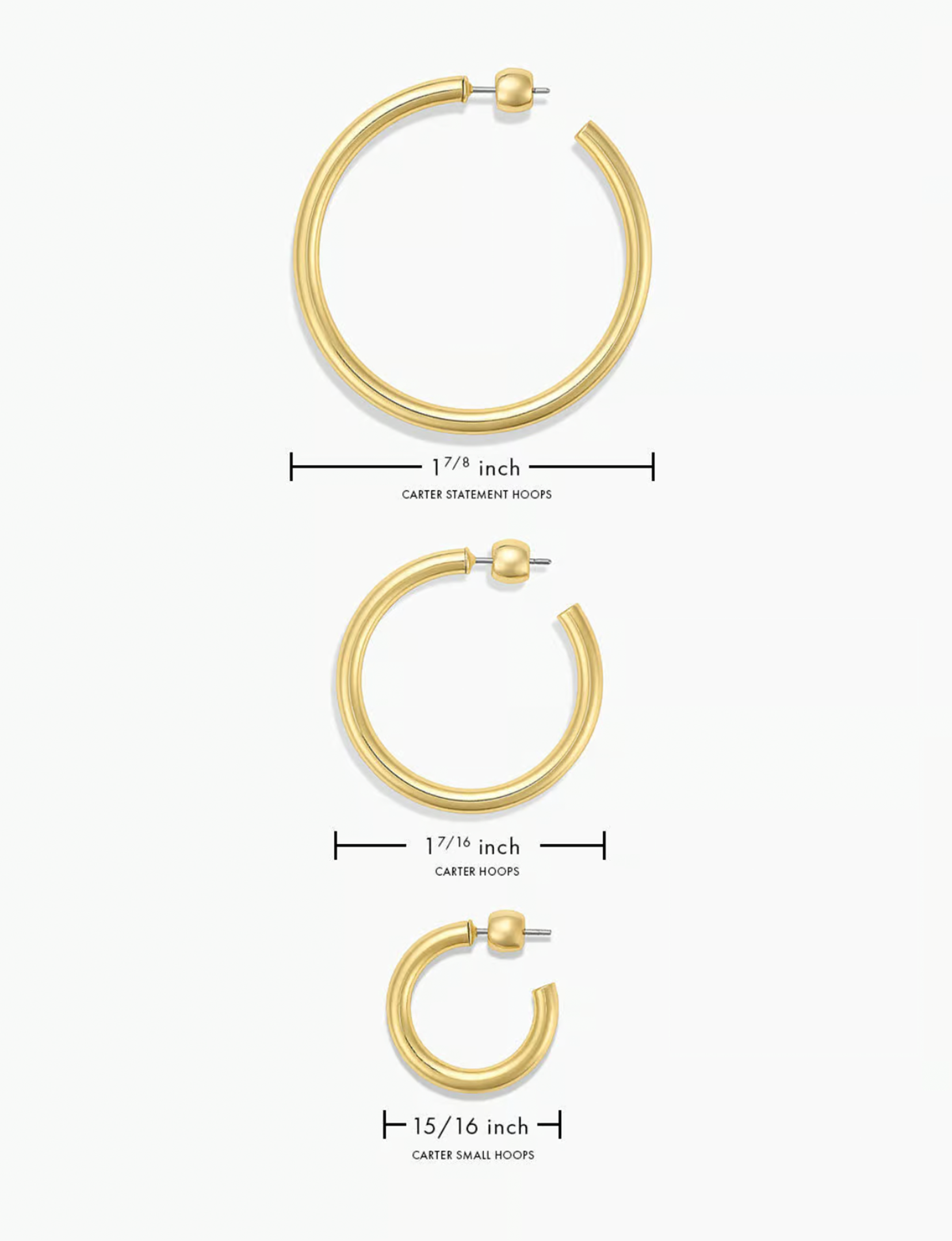 Carter Small Hoops, Gold