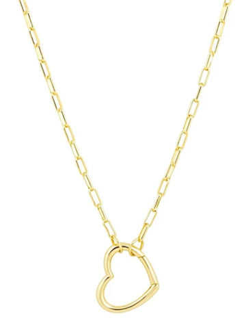 Brooke Open Heart Necklace in Gold