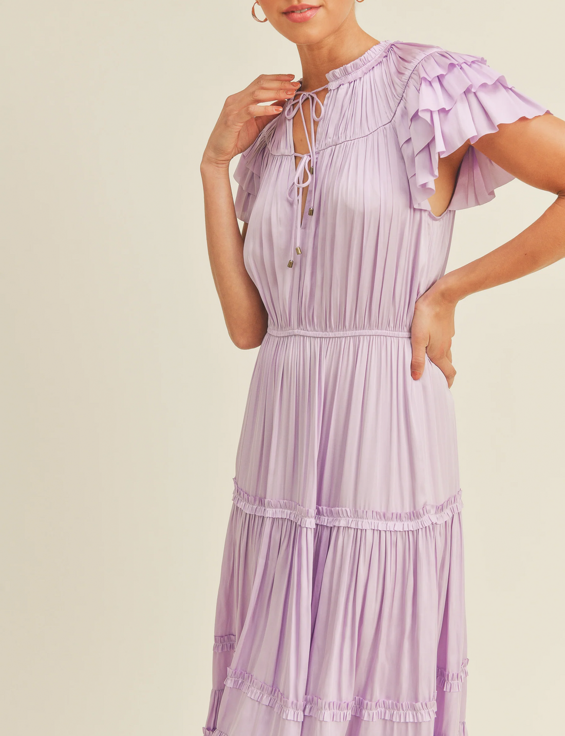 Kianna Short Sleeve Dress, Lilac
