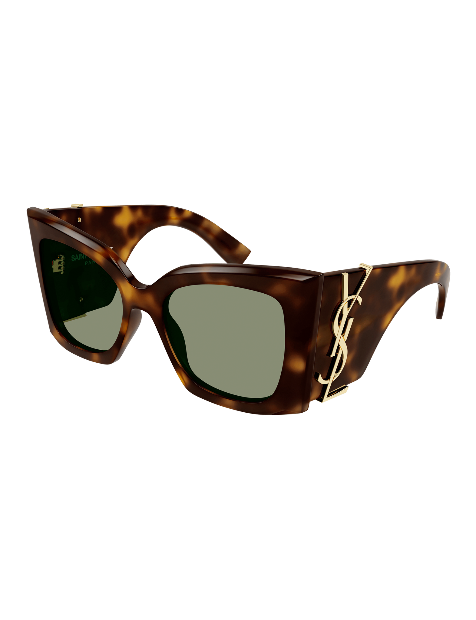 YSL Blaze SLM119-002 Sunglasses, Tortoise/Green