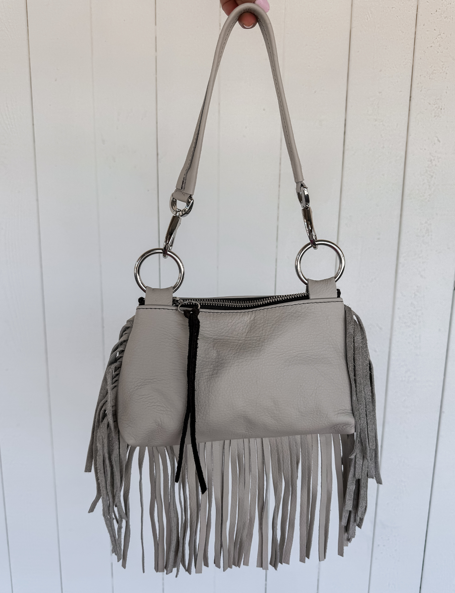 Tina Fringe Bag, Cream