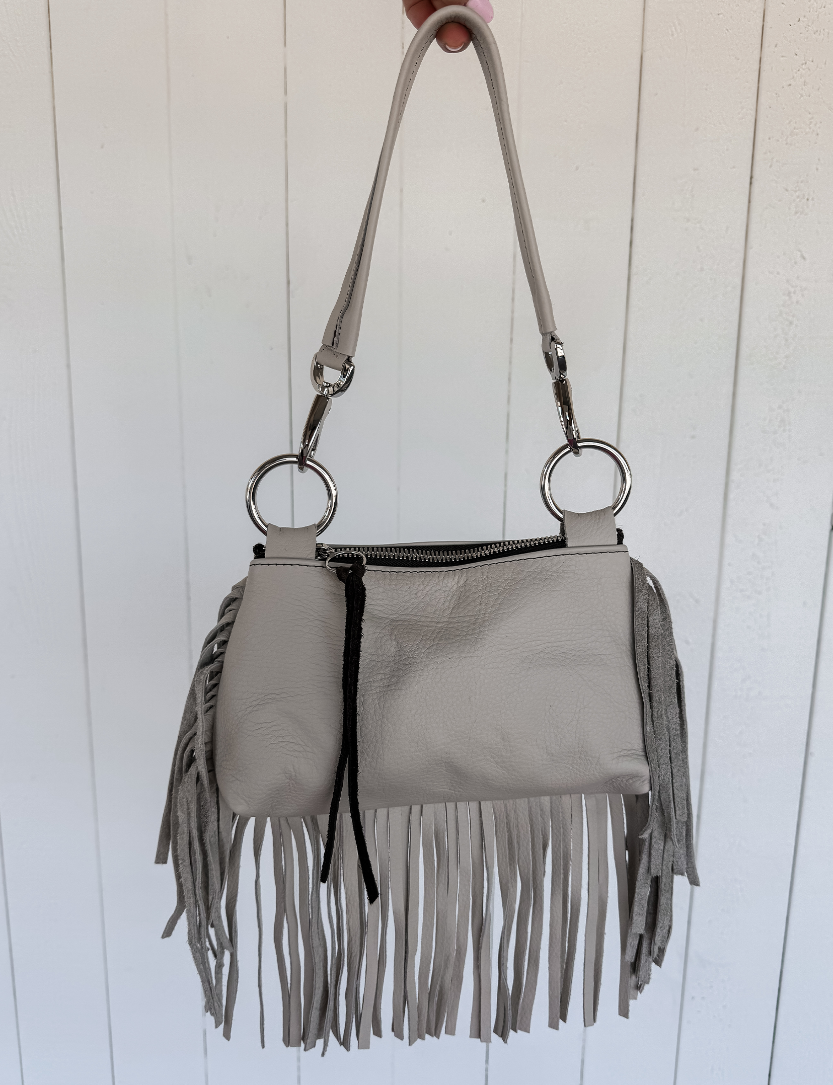 Tina Fringe Bag, Cream